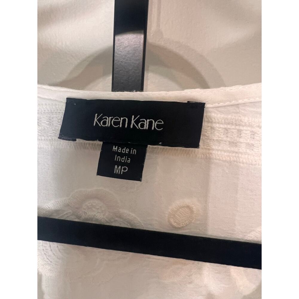 NWT Karen Kane Embroidered Cotton Tunic Top White Petite MP Boho $128 - Picture 5 of 10